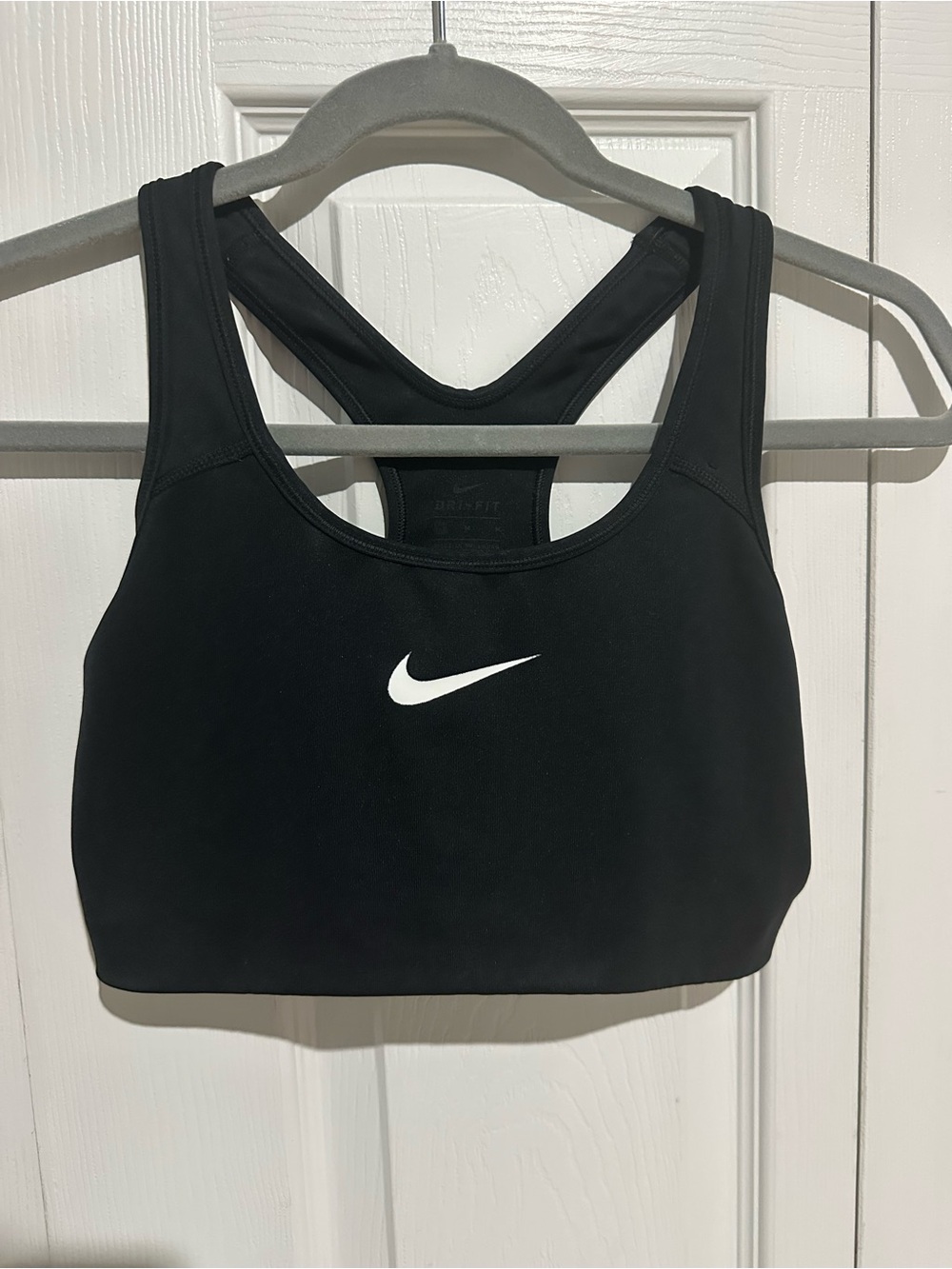 Nike Black Sports Bra with White Swoosh size Medium